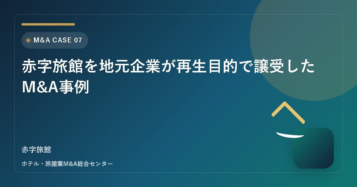 赤字旅館を地元企業が再生目的で譲受したM&A事例 アイキャッチ