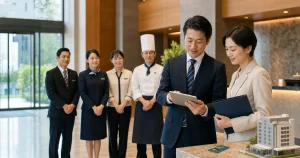 ホテルM&Aで従業員承継と社宅・住み込み雇用を検討するホテルスタッフ