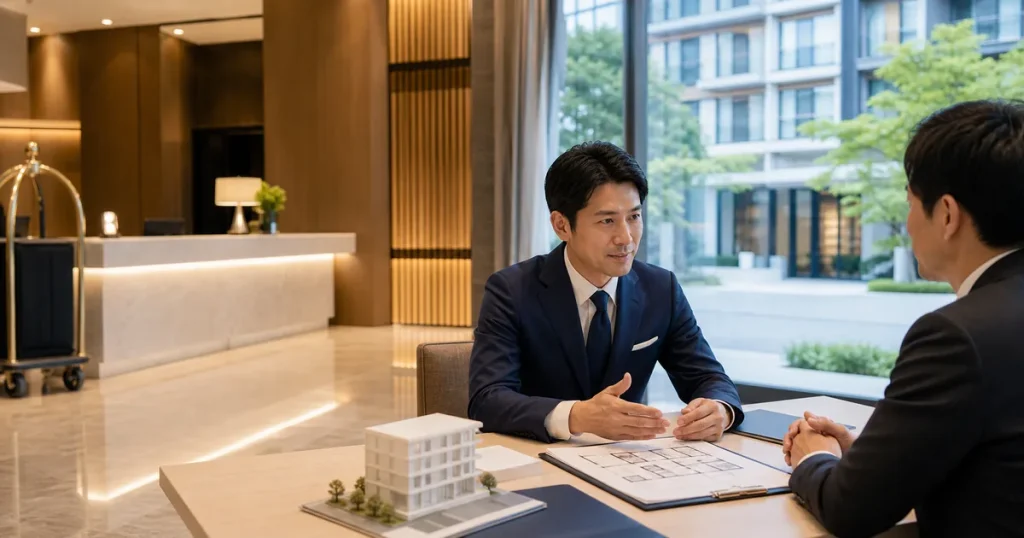 ホテルM&A リース物件の承継実務を示す相談風景